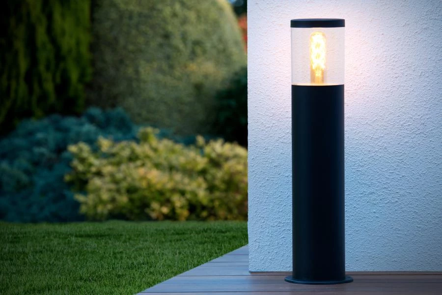 Lucide FEDOR - Bollard light Outdoor - 1xE27 - IP44 - Black - ambiance 1
